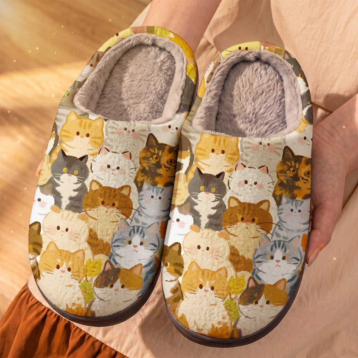 Cat Mom Fleece Lined Slippers