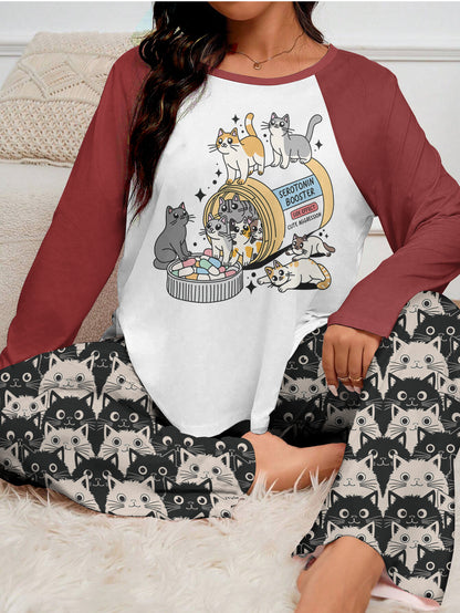 Cat Lover Raglan Lounge Pajamas Serotonin Booster