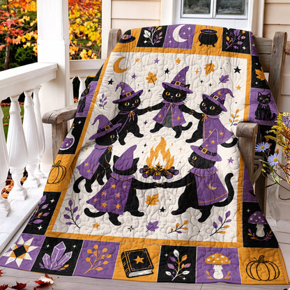 Cat Quilted Blanket Midnight Coven Cats