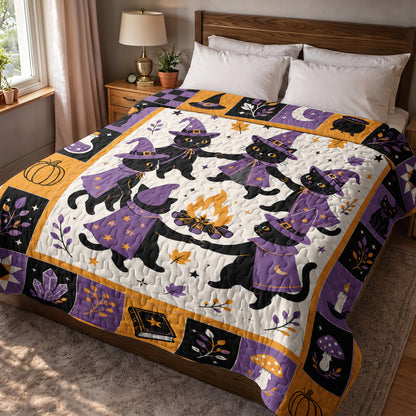 Cat Quilted Blanket Midnight Coven Cats