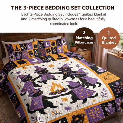 Cat Quilted Blanket Midnight Coven Cats