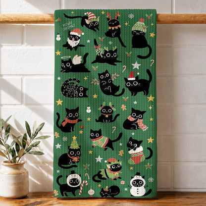 Meowy & Bright Christmas Kitchen Towel