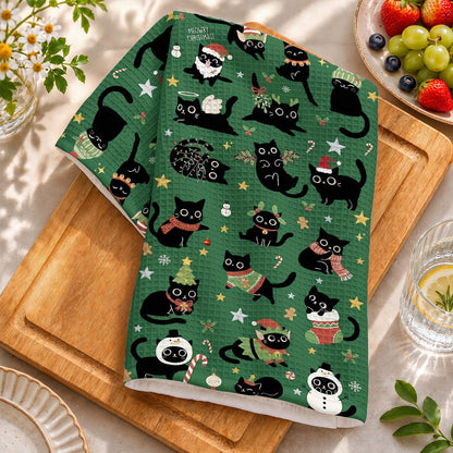 Meowy & Bright Christmas Kitchen Towel