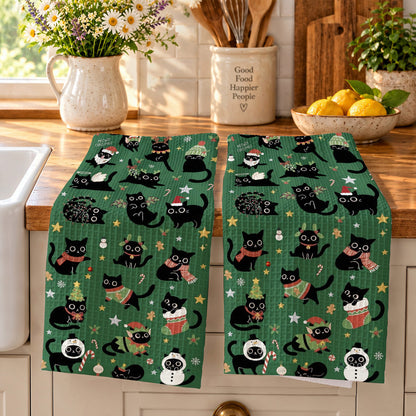 Meowy & Bright Christmas Kitchen Towel