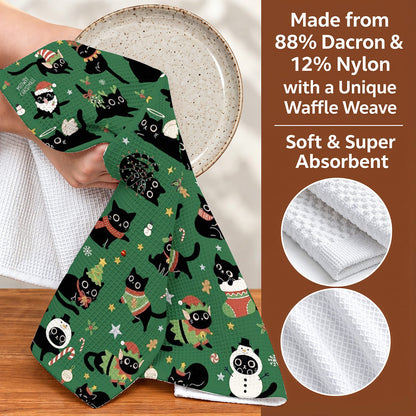 Meowy & Bright Christmas Kitchen Towel
