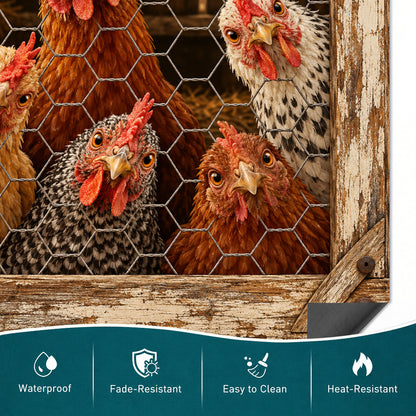 Chicken Lovers Magnetic Dishwasher Cover Curious Hens at the Coop