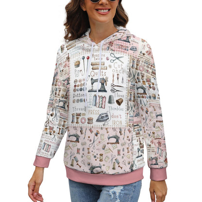 Sewing Lover Dropped Sleeve Hoodie Crafty Comfort