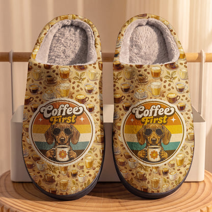 Coffee First Fleece Lined Slippers