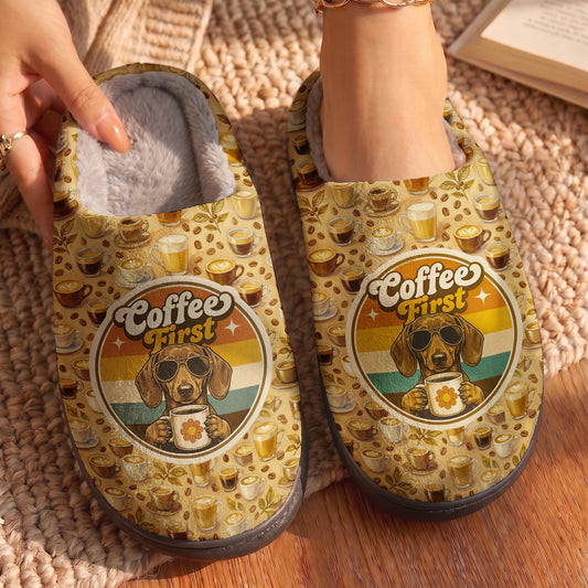 Coffee First Fleece Lined Slippers