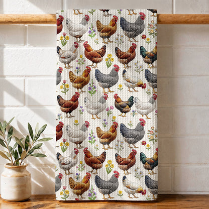 Chicken Kitchen Towel Floral Chicken
