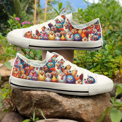 Chicken Women's Low Top Shoes Colorful Cluckers