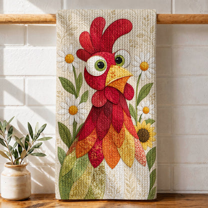 Chicken Kitchen Towel Daisy Garden Rooster