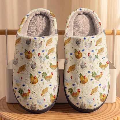A Chicken Lover Fleece Lined Slippers