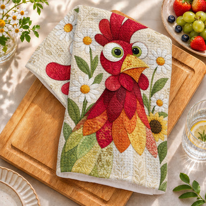 Chicken Kitchen Towel Daisy Garden Rooster