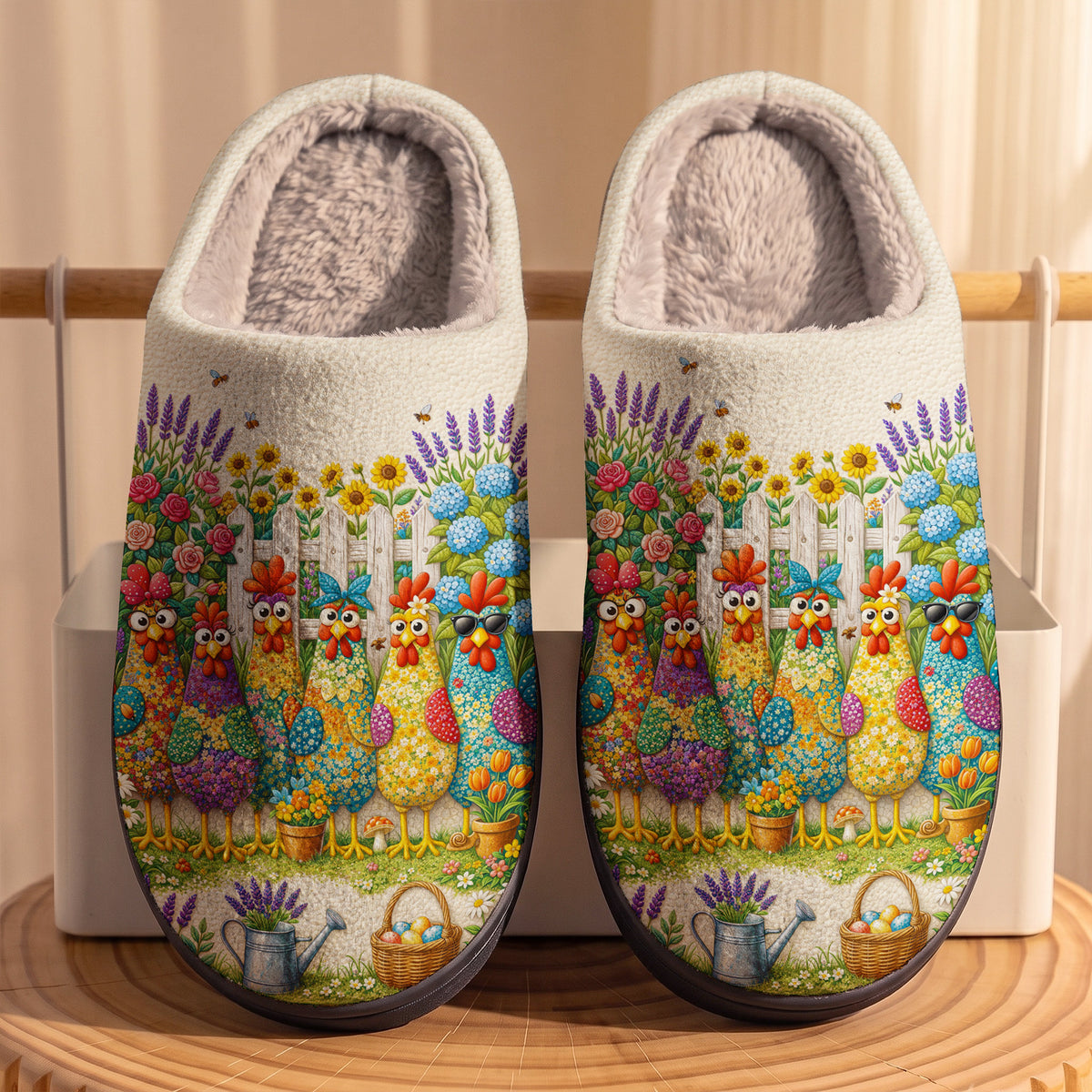 Chicken Fleece Lined Slippers Chicken Mama Don't Ask Me Anything