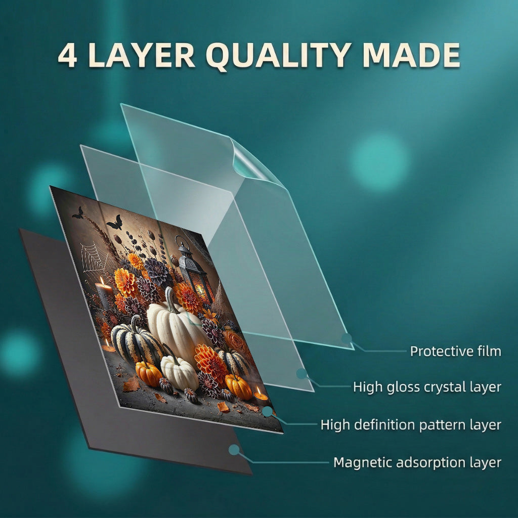 Autumn Harvest Decor Magnetic Dishwasher Cover Midnight Pumpkin Lantern Garden