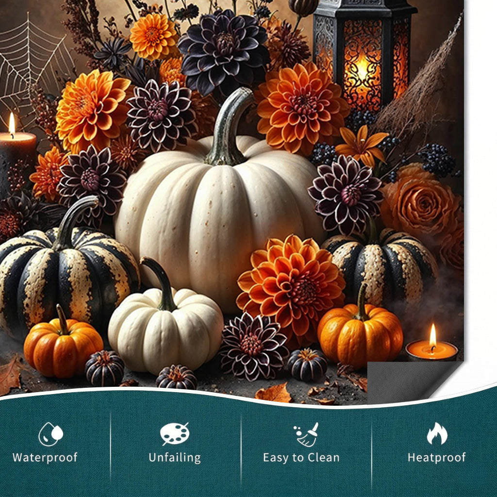 Autumn Harvest Decor Magnetic Dishwasher Cover Midnight Pumpkin Lantern Garden
