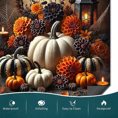 Autumn Harvest Decor Magnetic Dishwasher Cover Midnight Pumpkin Lantern Garden