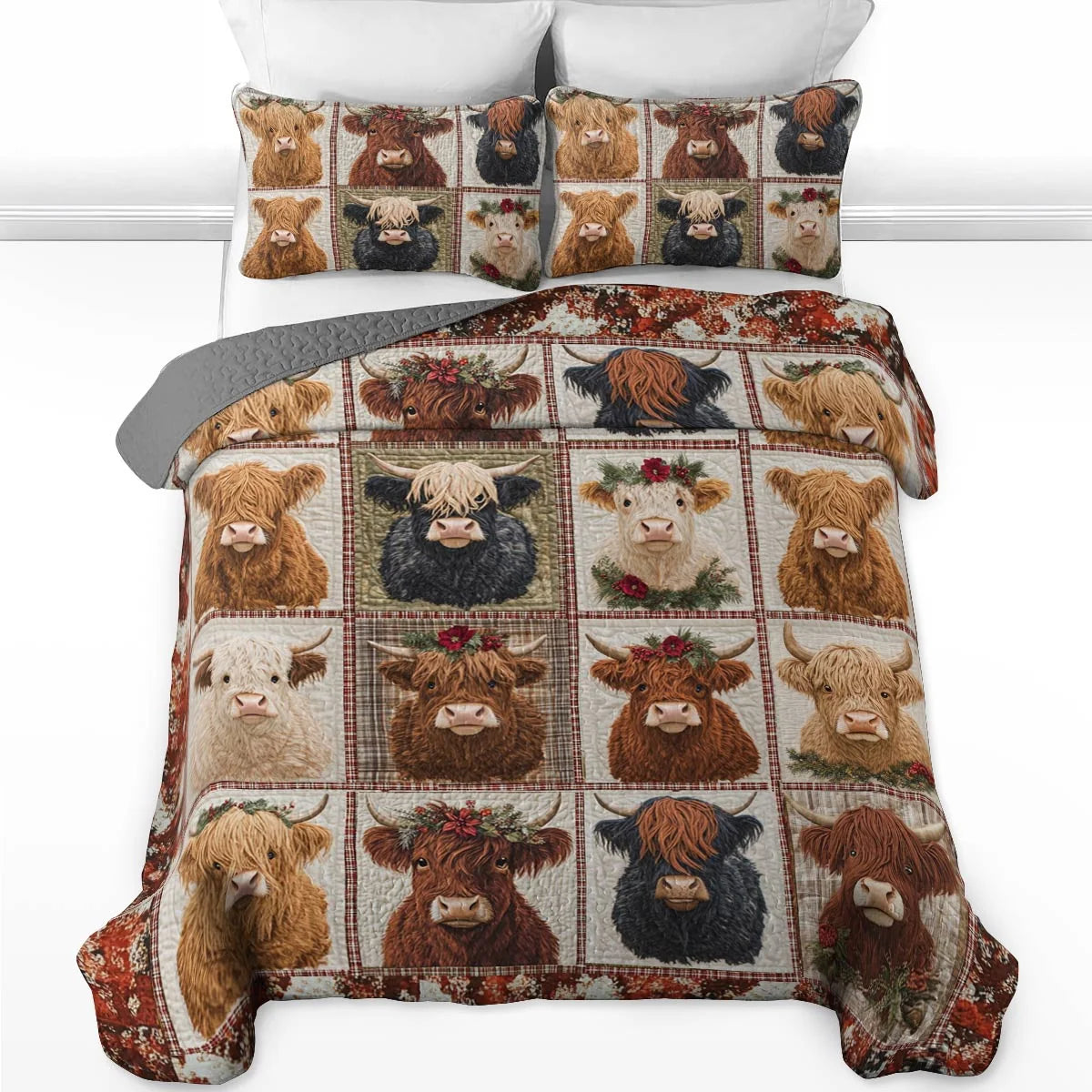 Highland Cow Quilted Blanket Cows In My Heart