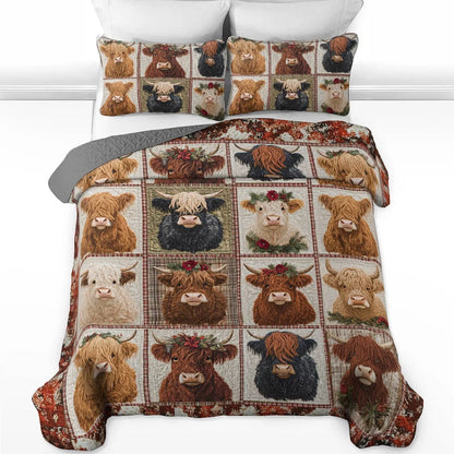 Highland Cow Quilted Blanket Cows In My Heart