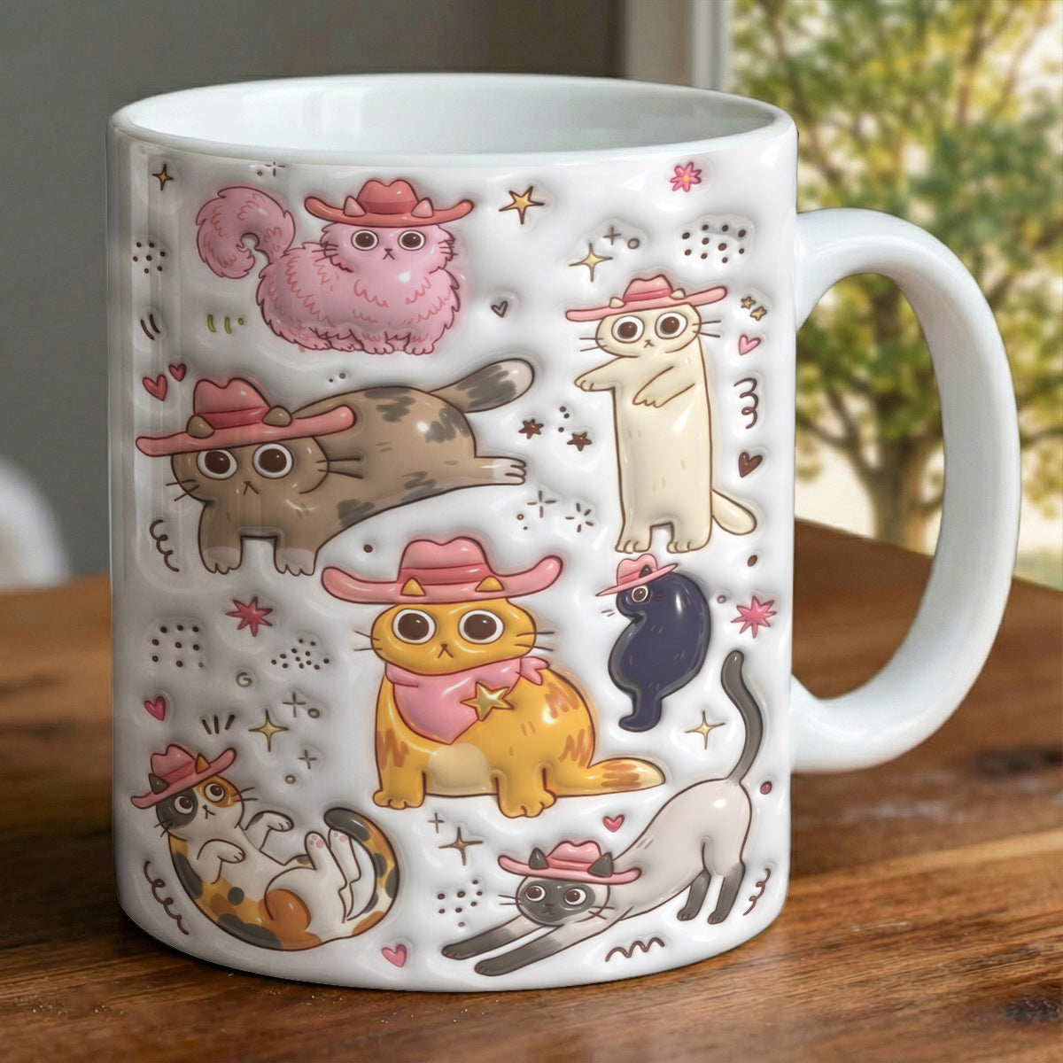 Cat Ceramic Mug Cowboy Cats