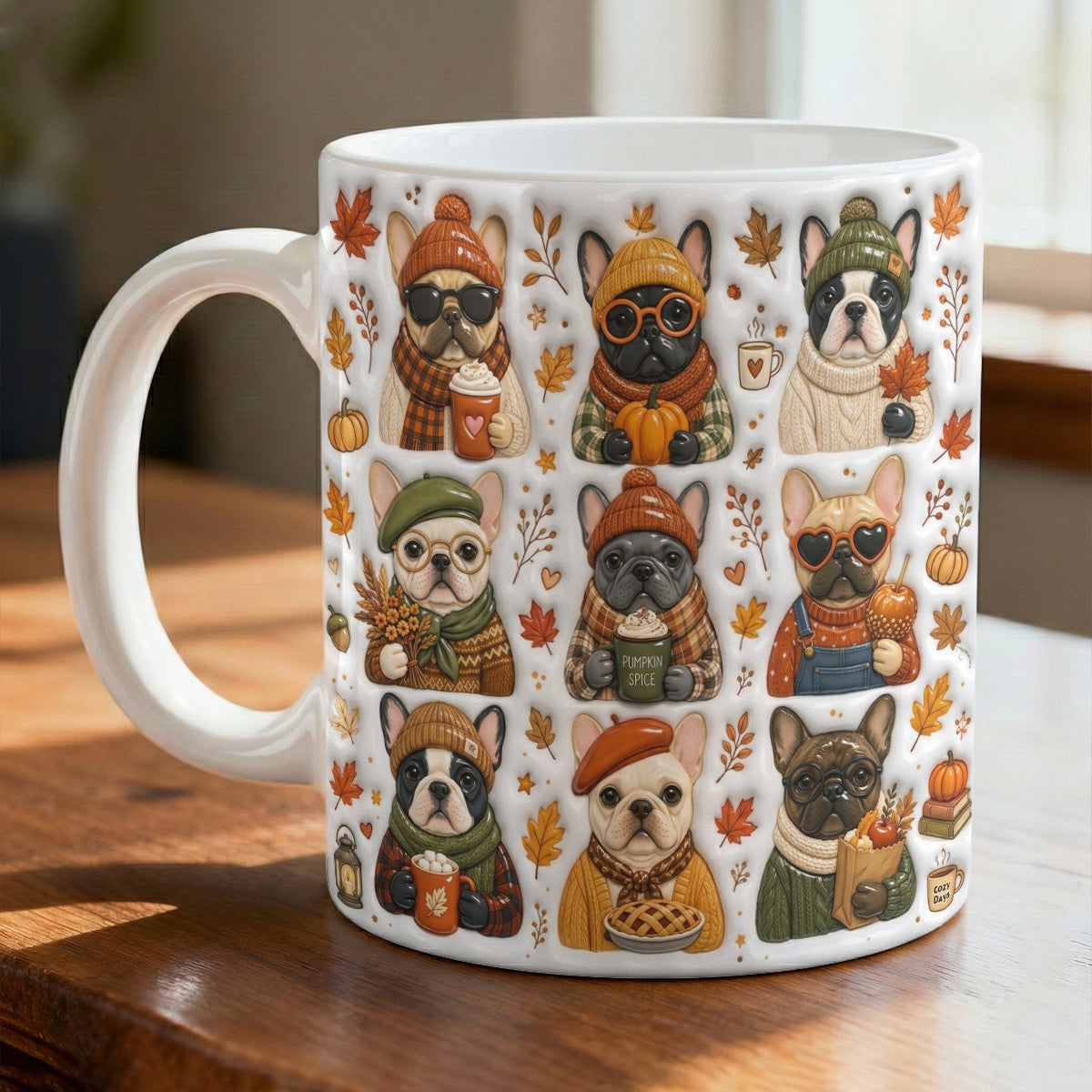 Pumpkin Spice & Frenchie Vibes Ceramic Mug