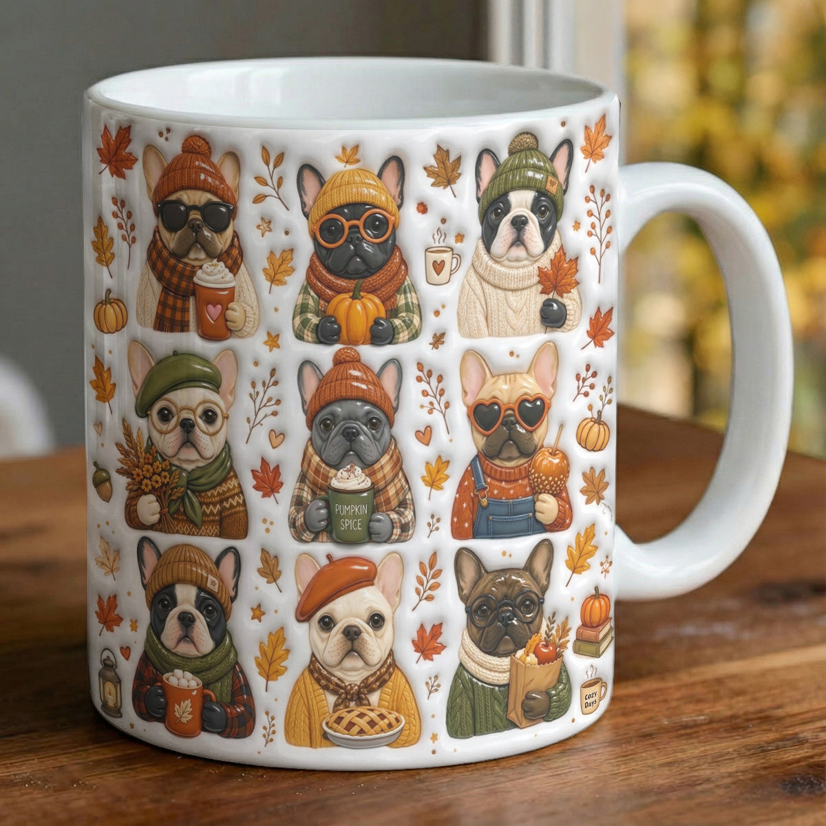 Pumpkin Spice & Frenchie Vibes Ceramic Mug