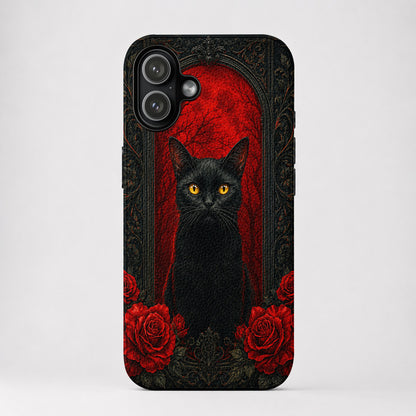 Gothic Leather Phone Case Crimson Gaze