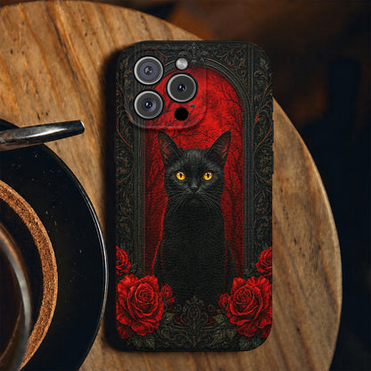Gothic Leather Phone Case Crimson Gaze