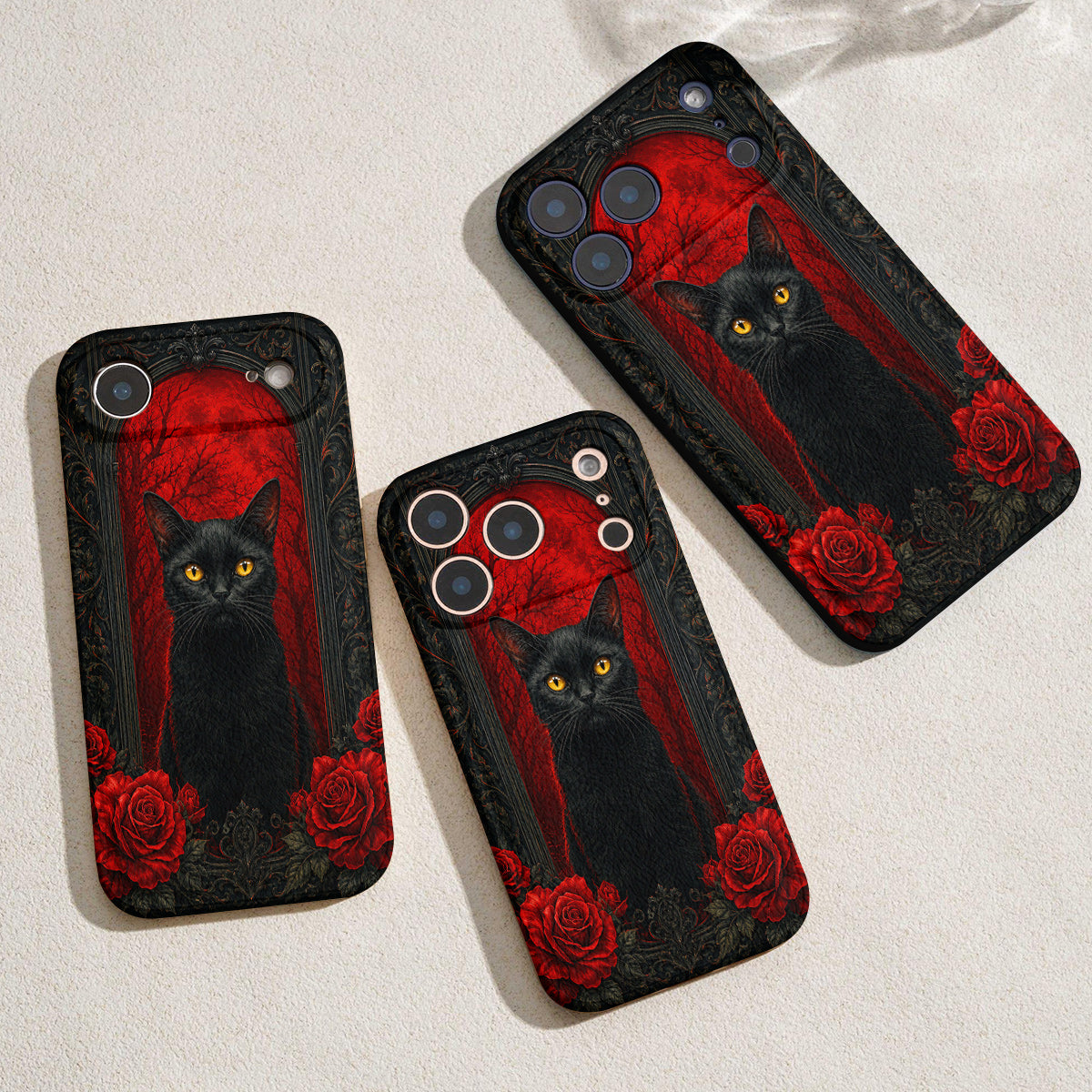 Gothic Leather Phone Case Crimson Gaze