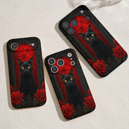 Gothic Leather Phone Case Crimson Gaze
