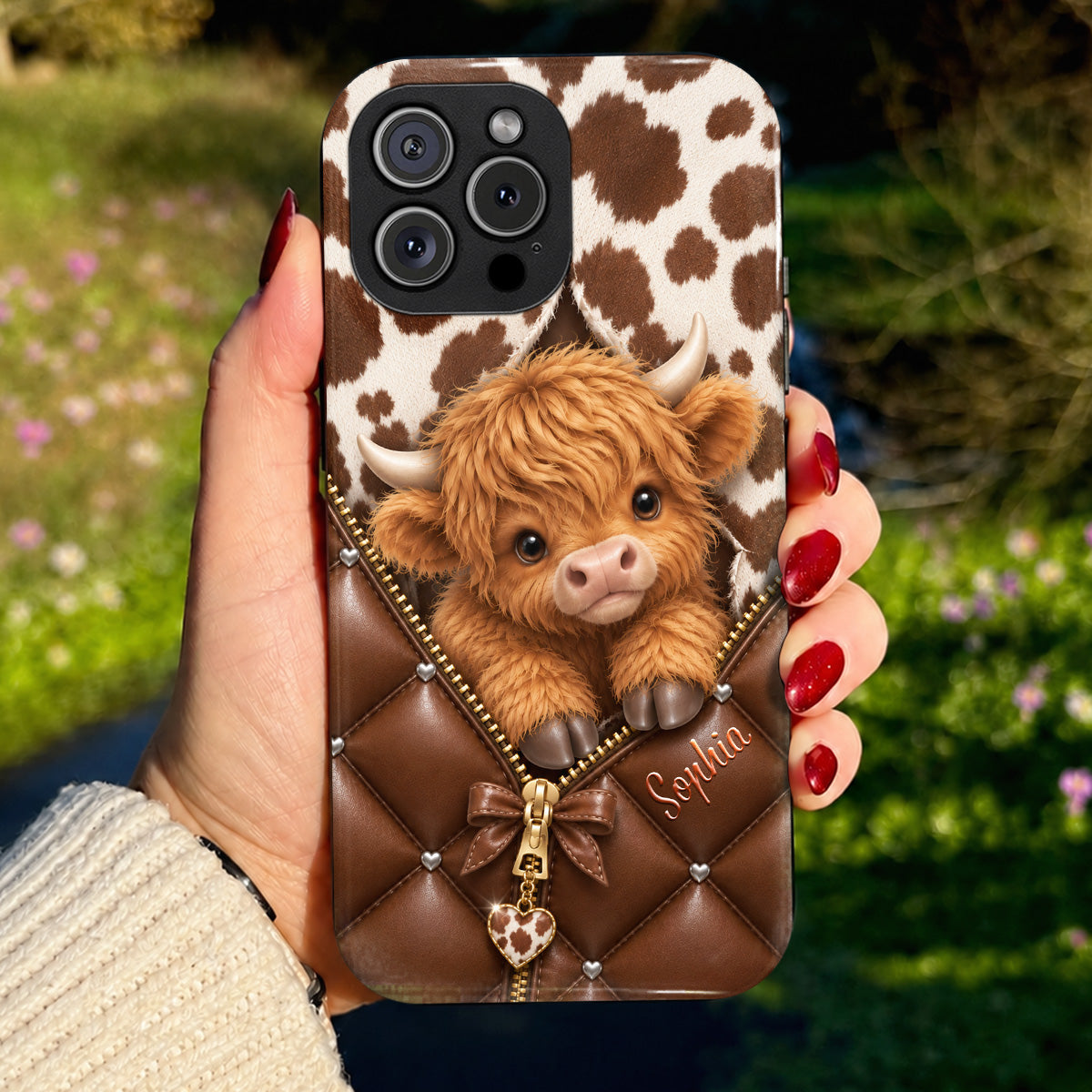 Personalized Highland Cow Sweetheart Phone Case
