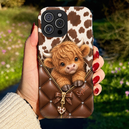 Personalized Highland Cow Sweetheart Phone Case