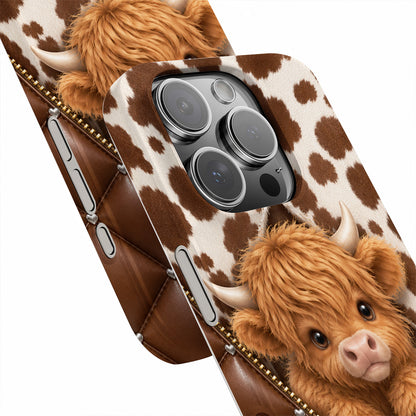 Personalized Highland Cow Sweetheart Phone Case