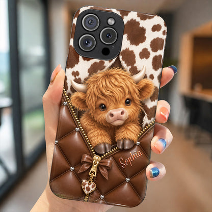 Personalized Highland Cow Sweetheart Phone Case
