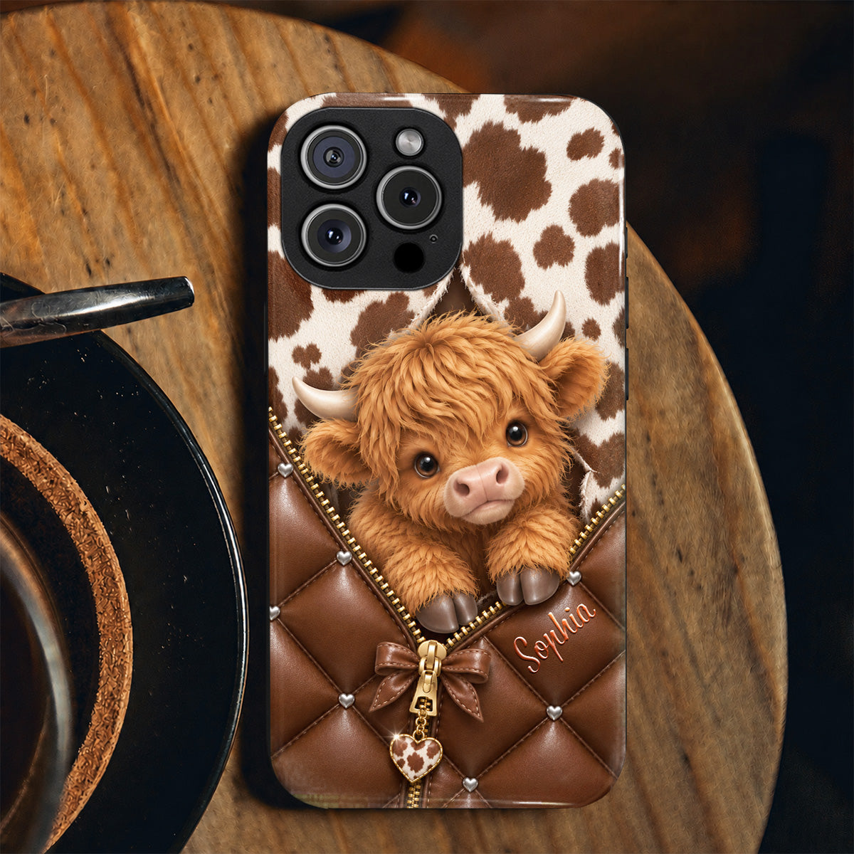 Personalized Highland Cow Sweetheart Phone Case