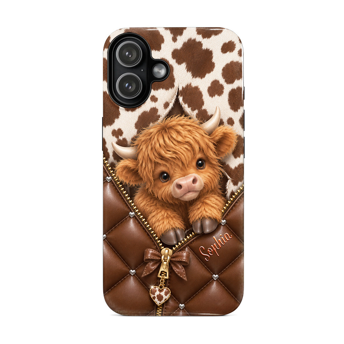 Personalized Highland Cow Sweetheart Phone Case