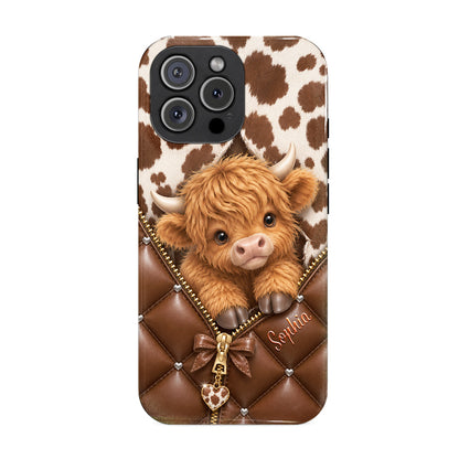 Personalized Highland Cow Sweetheart Phone Case