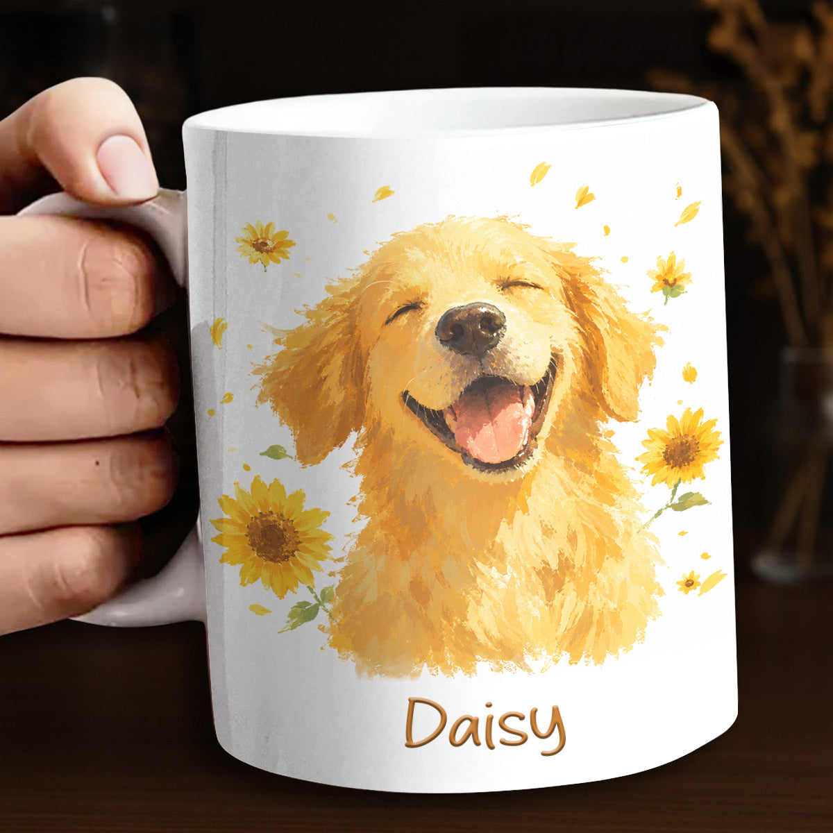 Personalized Golden Retriever Ceramic Mug Stay Golden