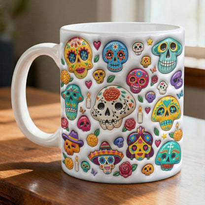 Skull Ceramic Mug Sugar Skull Fiesta
