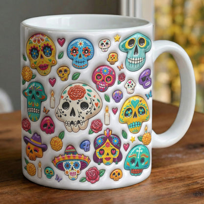 Skull Ceramic Mug Sugar Skull Fiesta