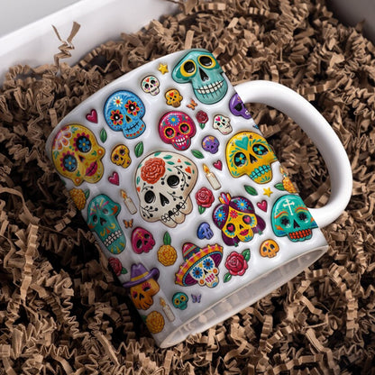 Skull Ceramic Mug Sugar Skull Fiesta