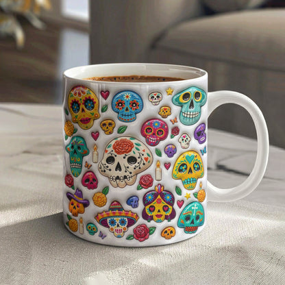 Skull Ceramic Mug Sugar Skull Fiesta