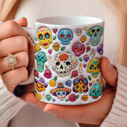 Skull Ceramic Mug Sugar Skull Fiesta