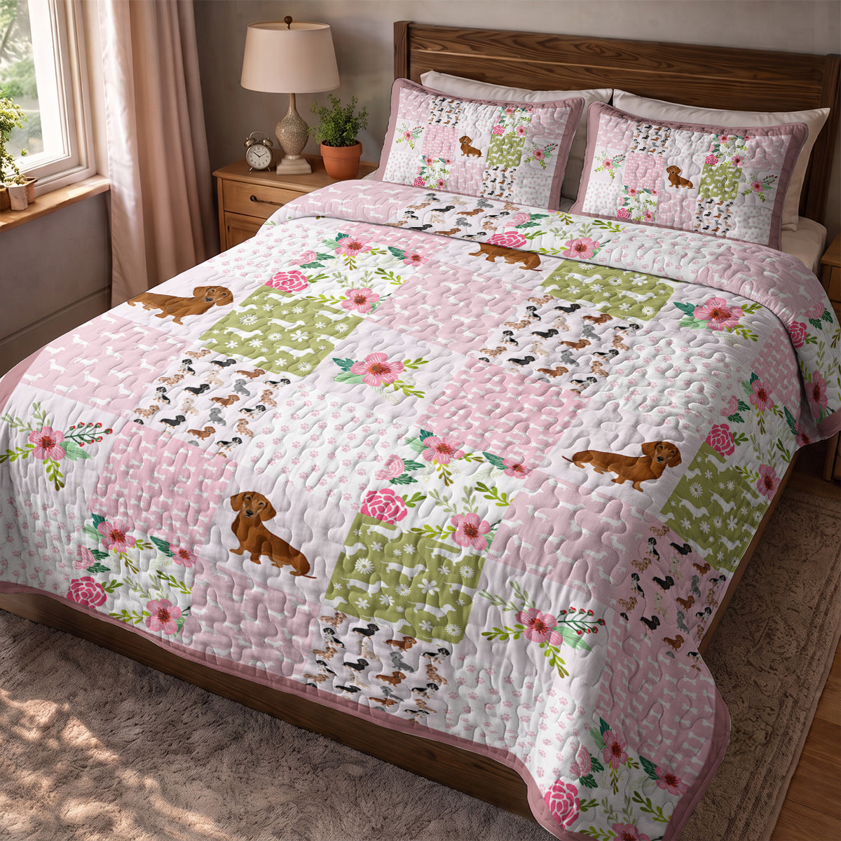 Dachshund Quilted Blanket Dachshund Dreams