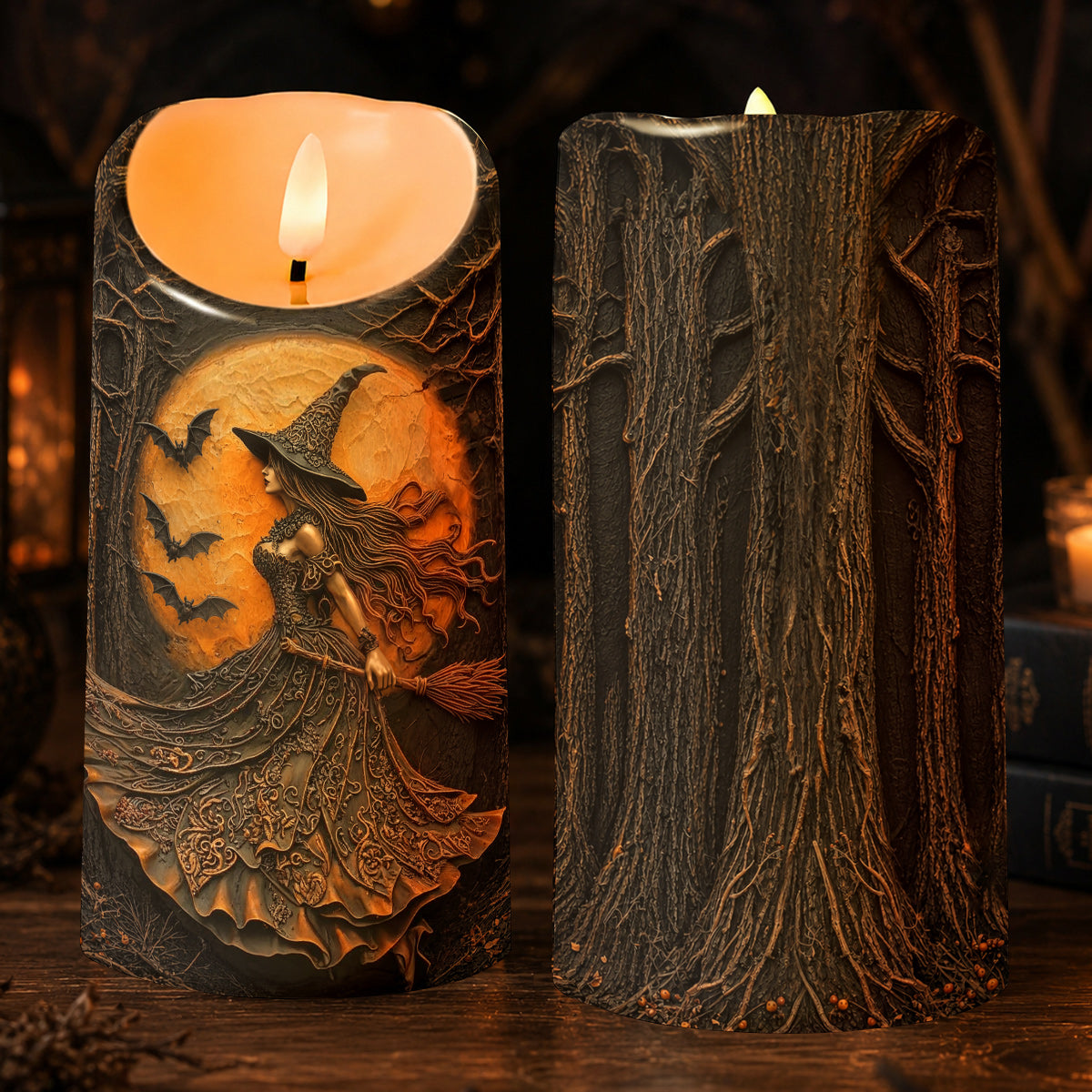 Witch of the Amber Moon LED Candle