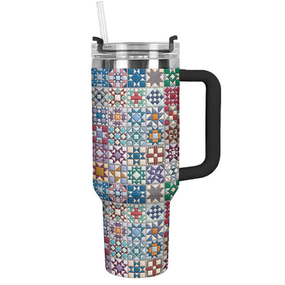 Sewing Lover 40 oz Tumbler Traditional Quilt Blocks