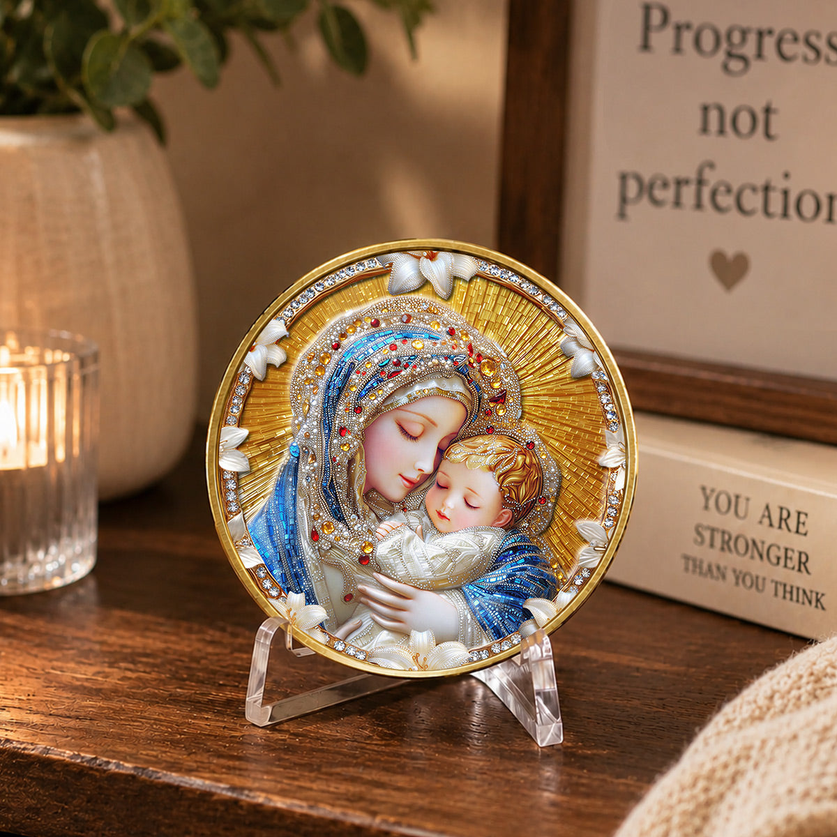 Our Lady of Grace Premium 3D Commemorative Coin – Hail Mary Prayer Keepsake