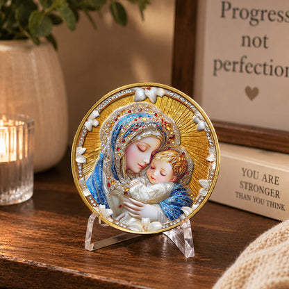 Our Lady of Grace Premium 3D Commemorative Coin – Hail Mary Prayer Keepsake