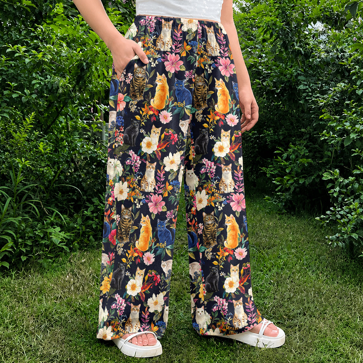 Cat Lounge Pants Moonlit Garden Whiskers